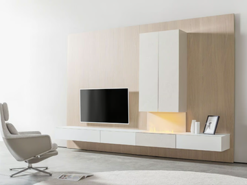 CUBO 158 - Wall-mounted storage wall with fireplace by Sudbrock Möbelhandwerk - view 2